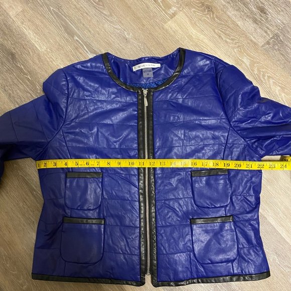 Peter Nygard Blue Faux Leather Jacket - Picture 5 of 10